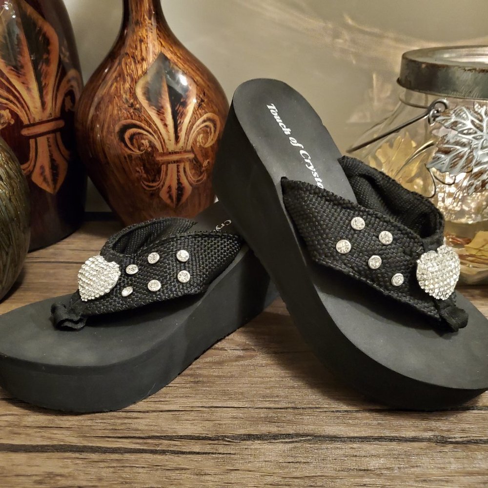 Touch of Crystal Platform/Wedge sandals